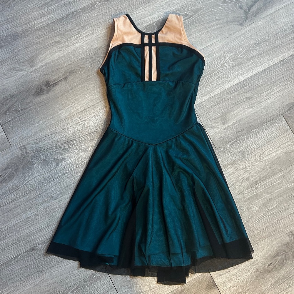 Teal Figure Skating Ice Dance Dress